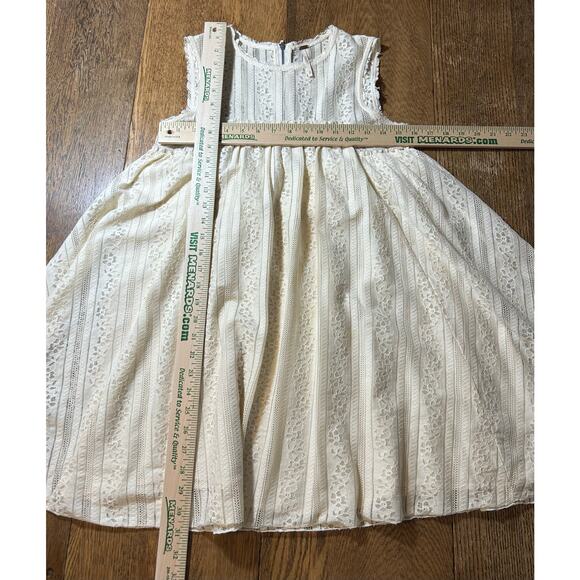 Free People Tu Es La Lace Swing Mini Dress in Ecru Sz XS Boho 70’s - Picture 6 of 9